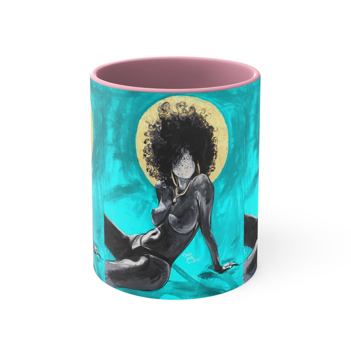 Naturally Nude III TEAL Accent Coffee Mug, 11oz
