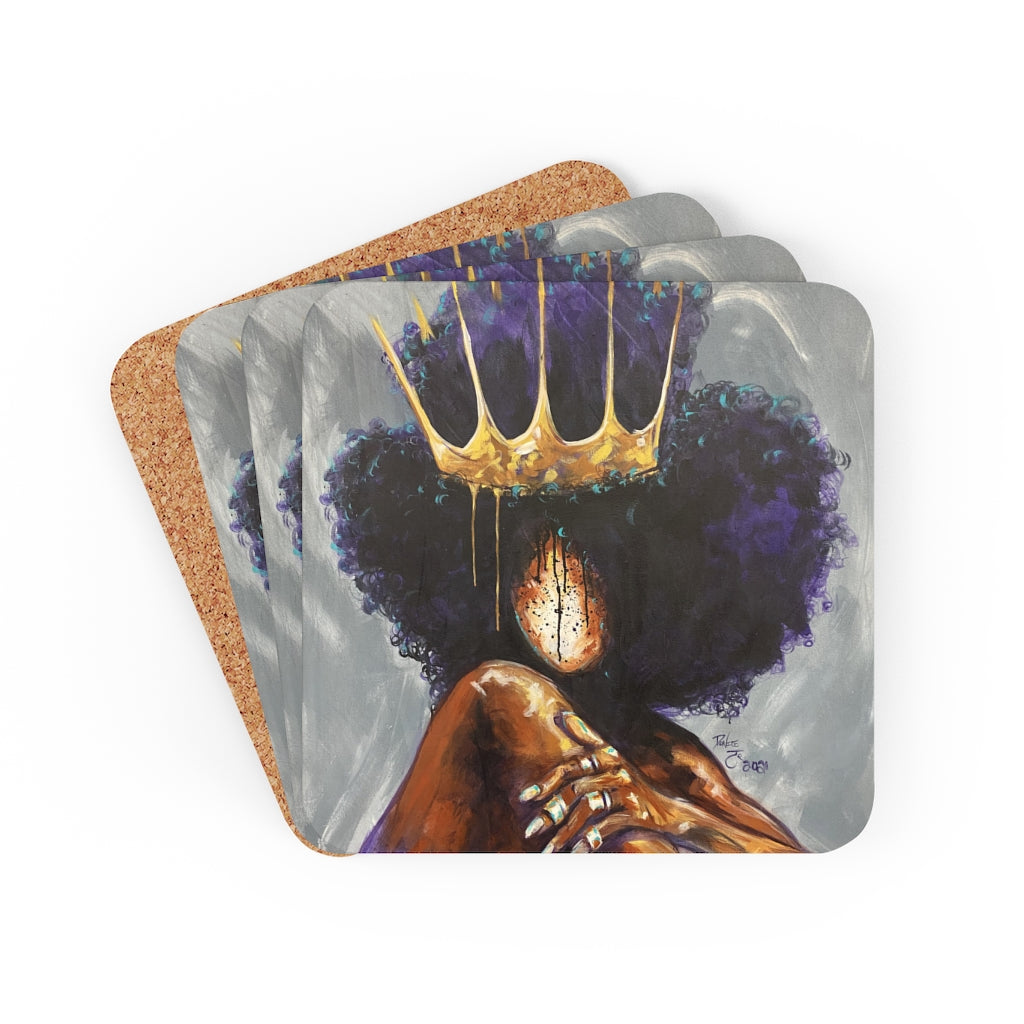 Naturally Queen XVIII Cork Back Coaster