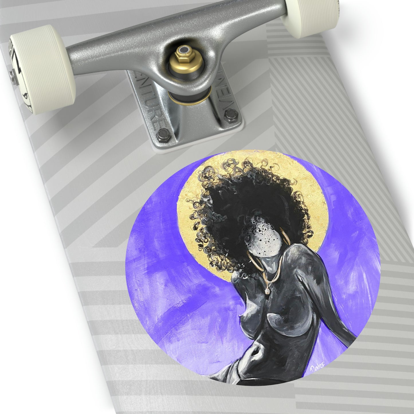 Naturally Nude III PURPLE Round Vinyl Stickers