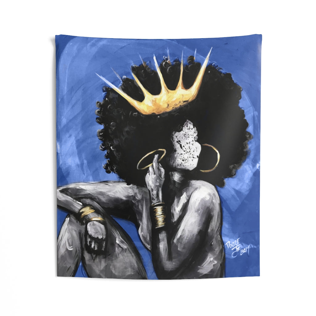 Naturally Queen VI BLUE Indoor Wall Tapestries