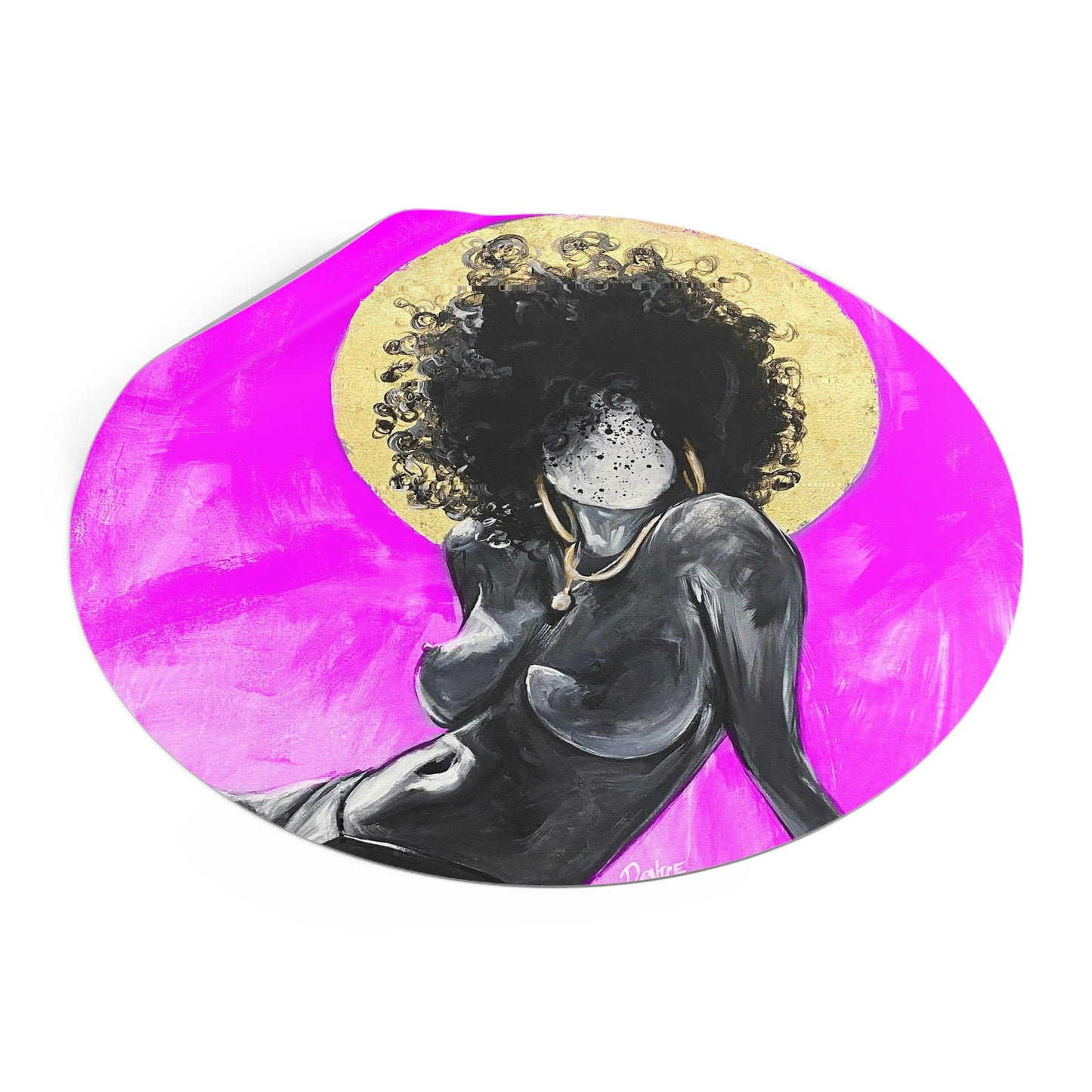 Naturally Nude III PINK Round Vinyl Stickers