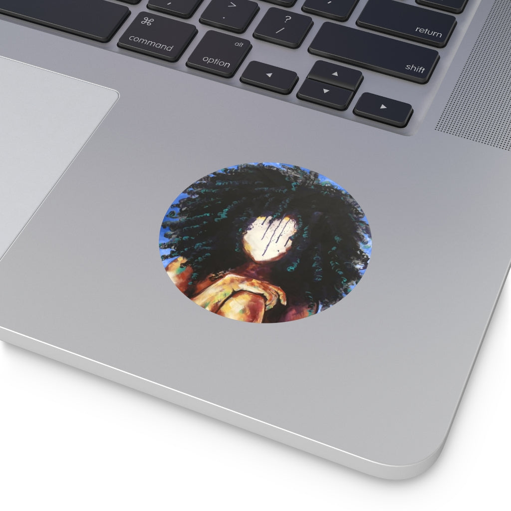 Naturally I BLUE Round Vinyl Stickers