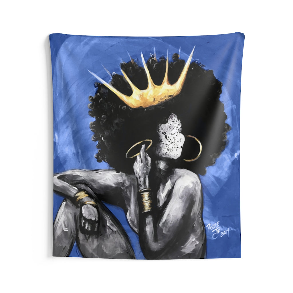 Naturally Queen VI BLUE Indoor Wall Tapestries