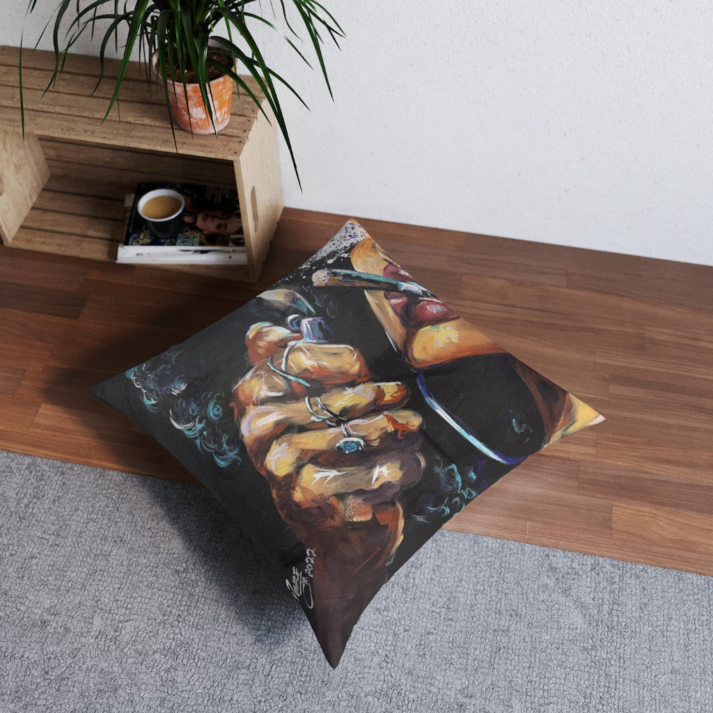 Naturally Dope III Tufted Floor Pillow, Square