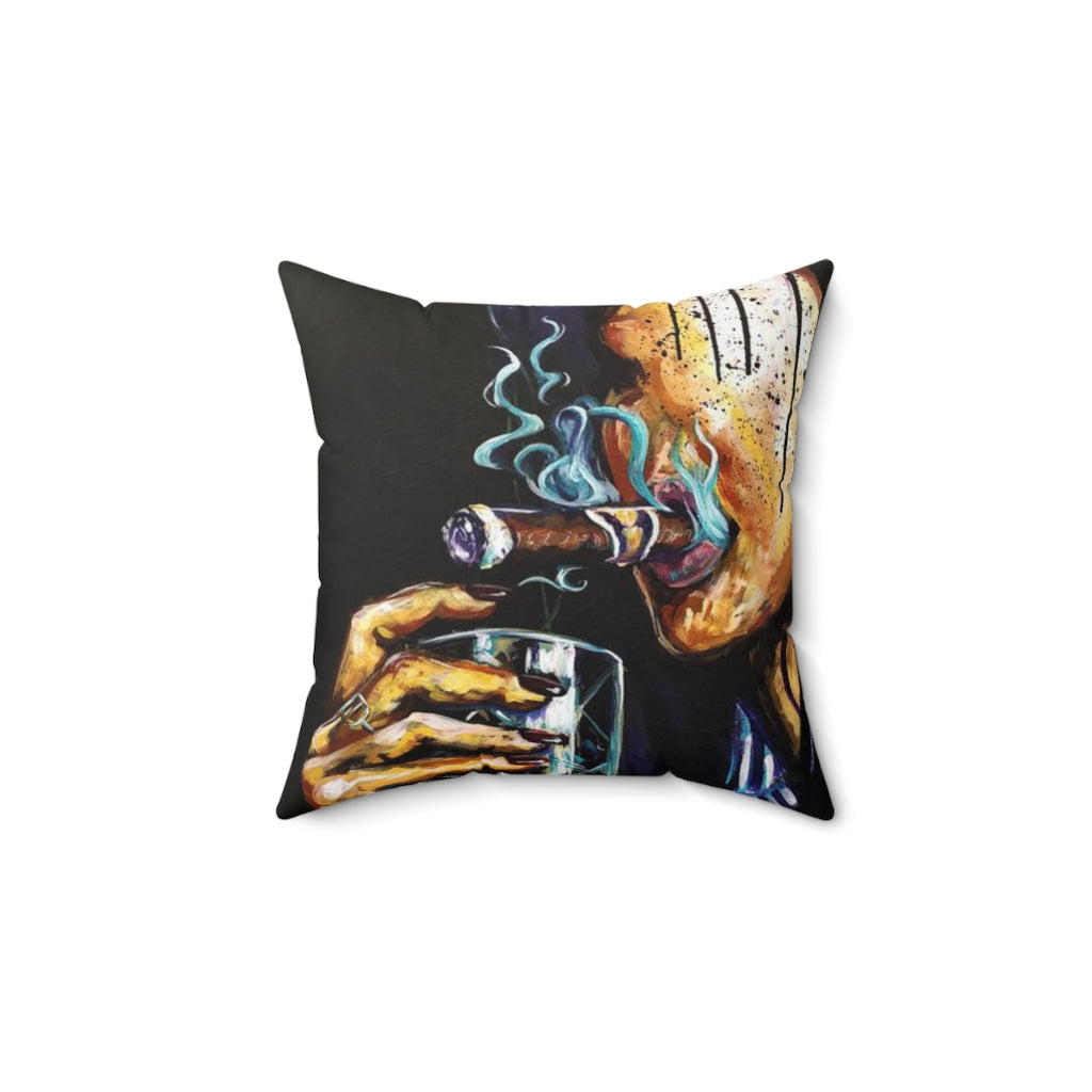 Naturally Bourbon Faux Suede Square Pillow Case