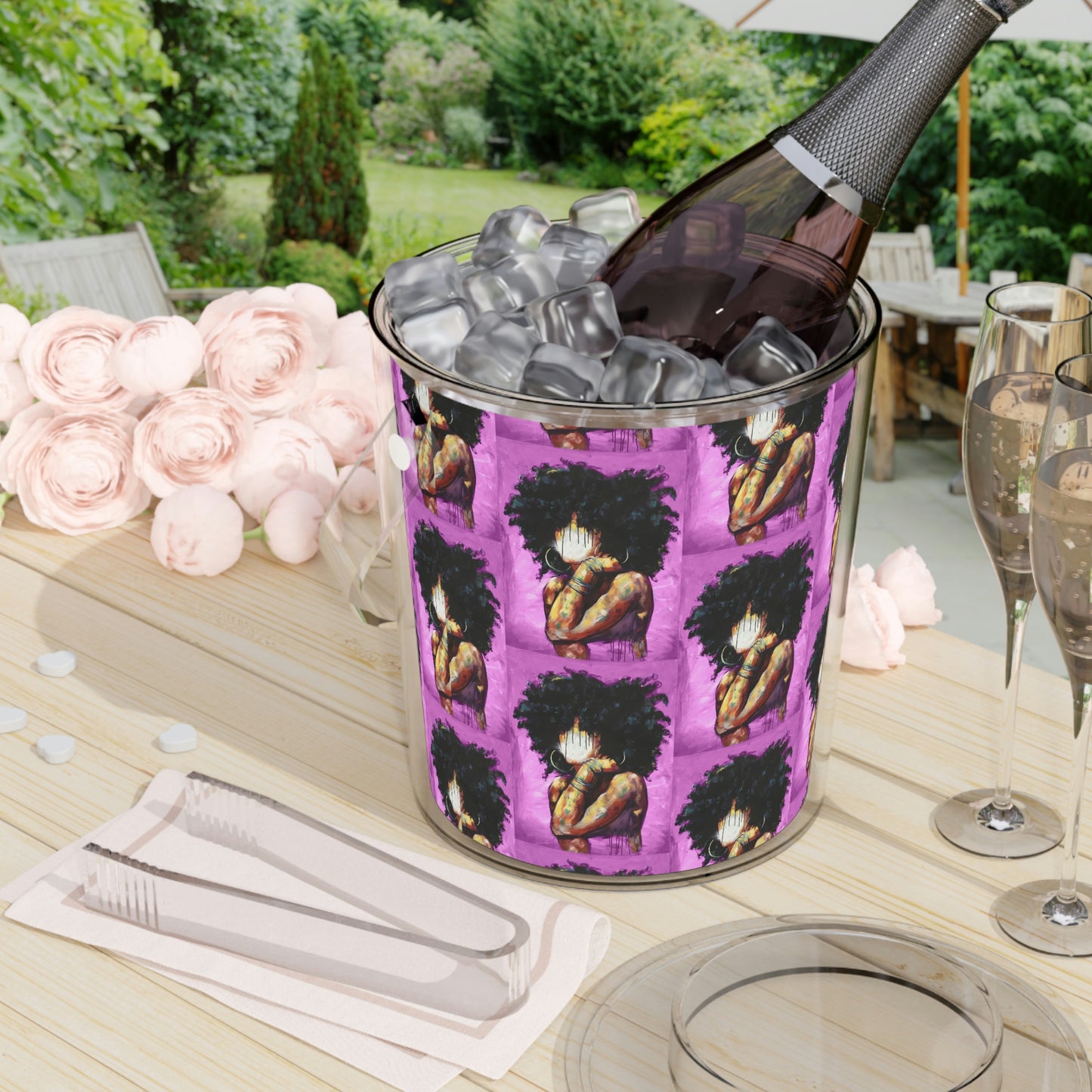 Naturally II PINK Ice Bucket with Tongs
