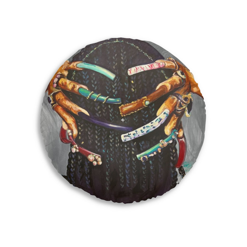 Naturally The Culture I Tufted Floor Pillow, Round