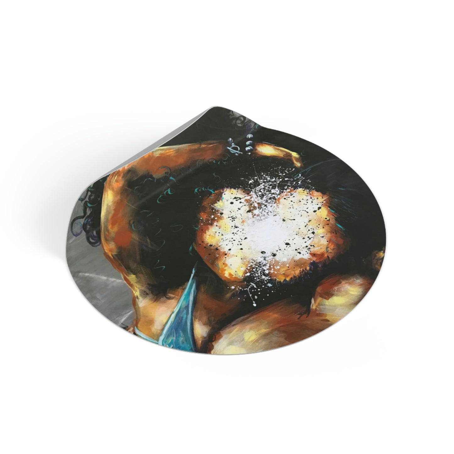 Naturally Black Love III Round Vinyl Stickers