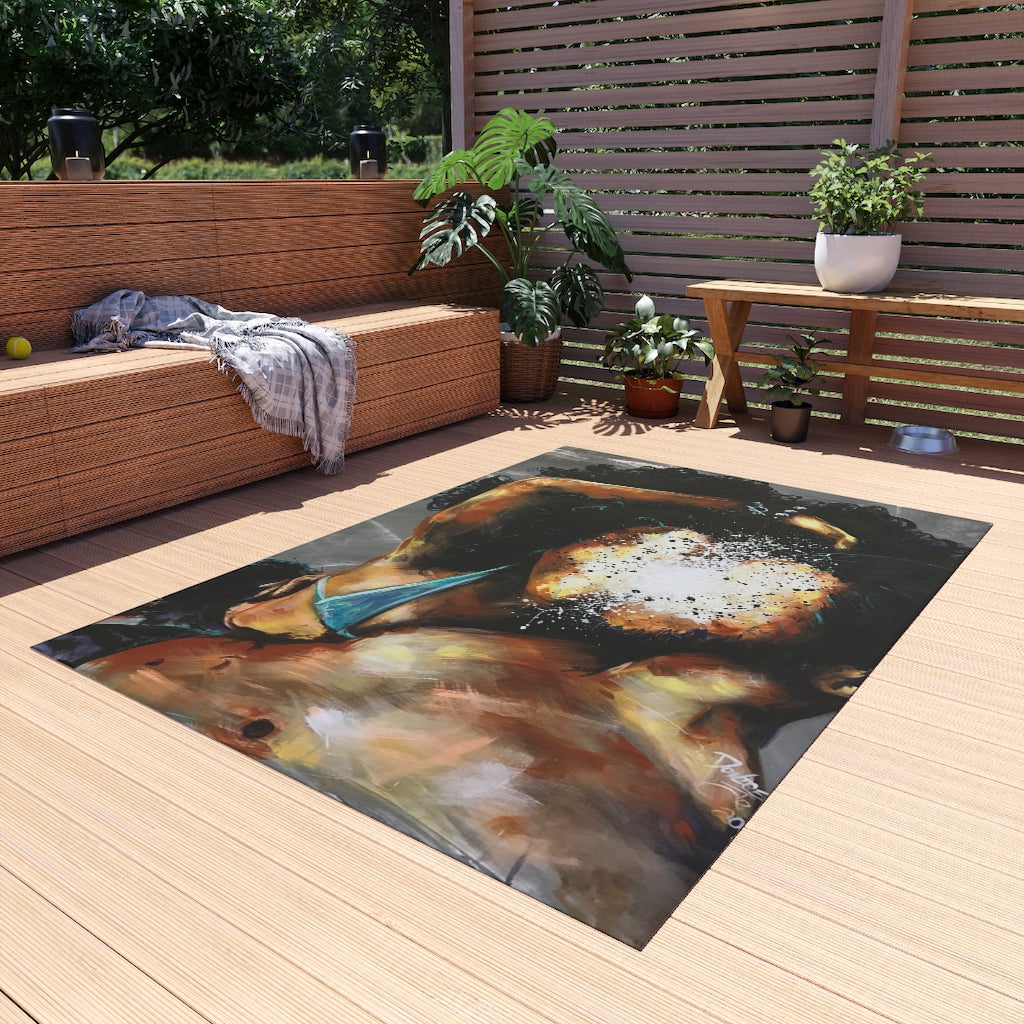 Naturally Black Love III Outdoor Rug