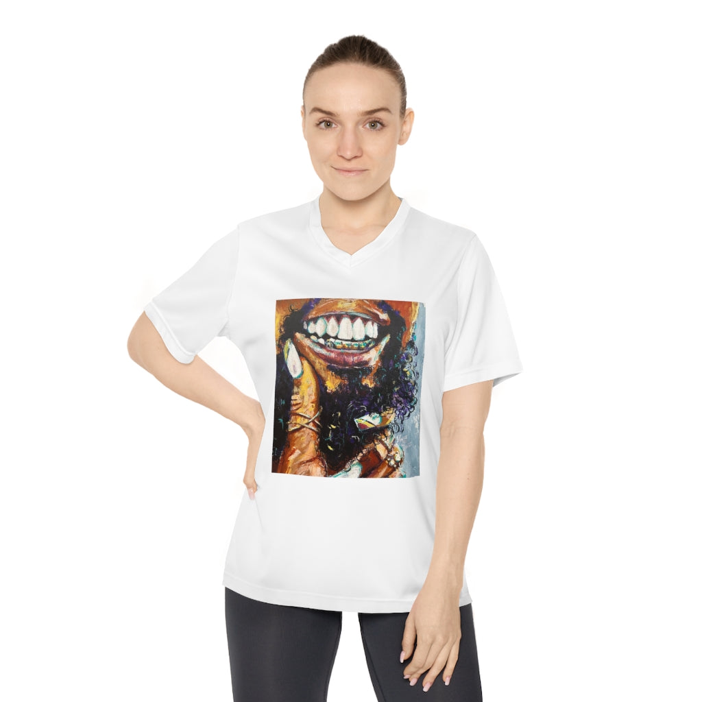 Naturally Black Love XI Women's Performance V-Neck T-Shirt