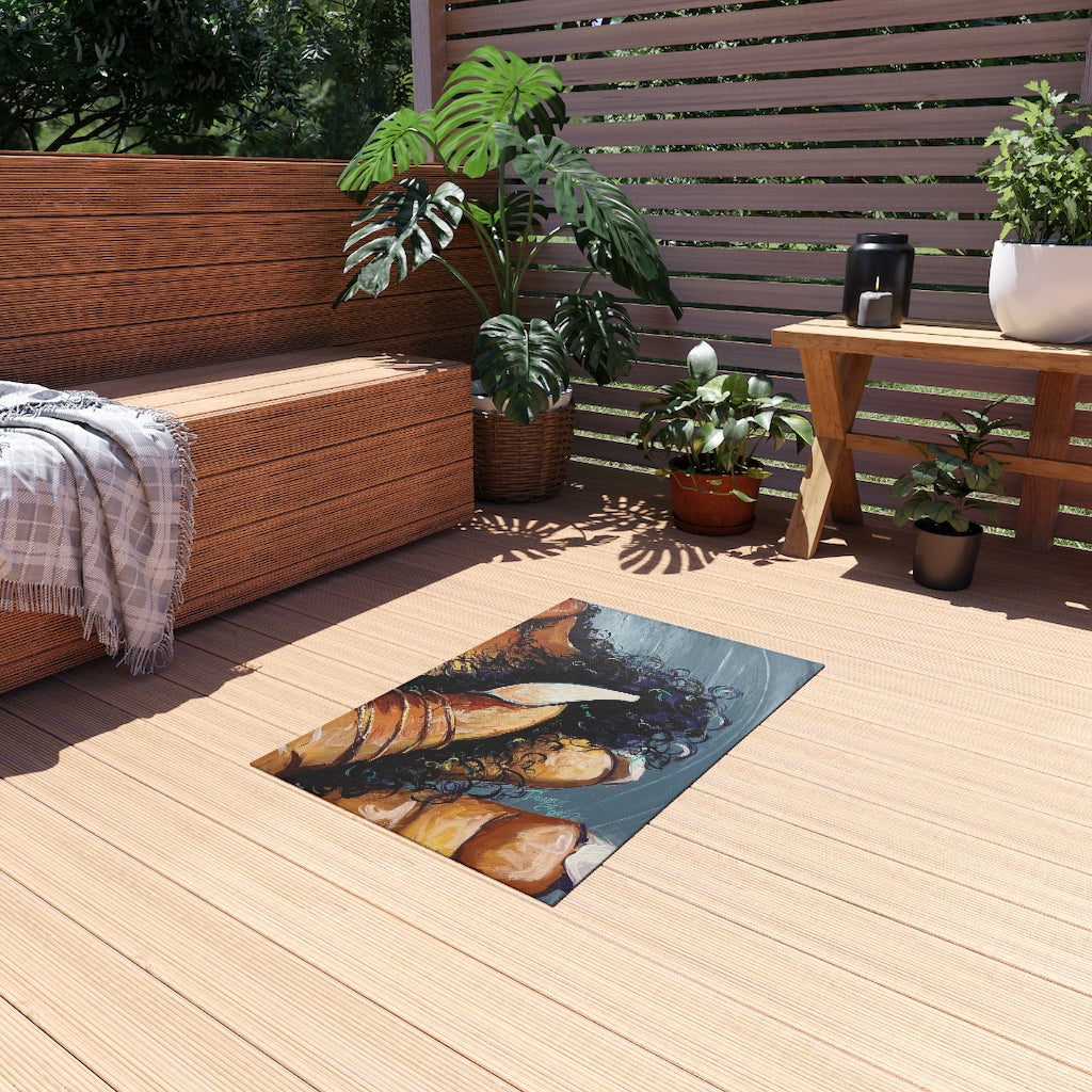 Naturally Black Love X Outdoor Rug