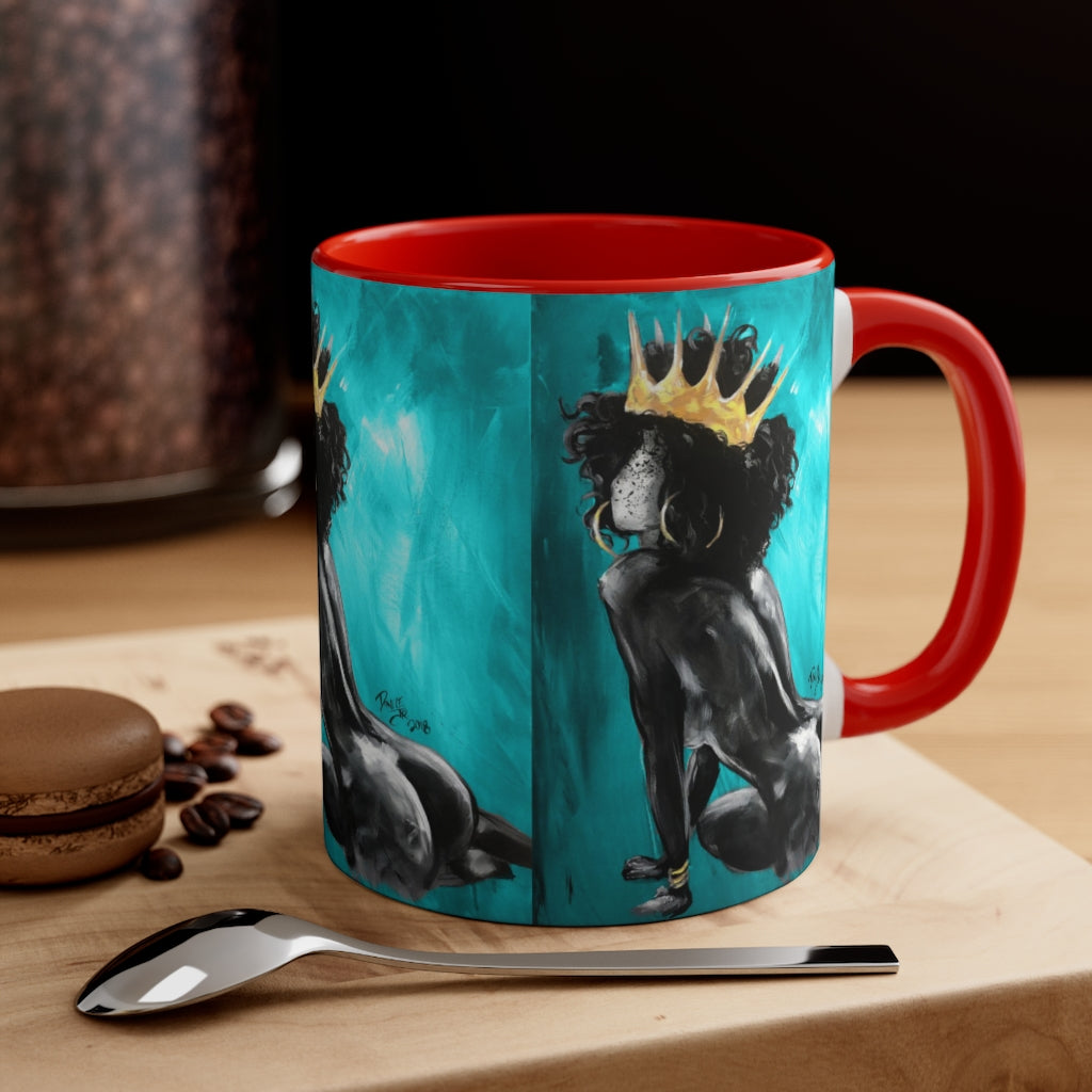 Naturally Queen VIII TEAL Accent Coffee Mug, 11oz