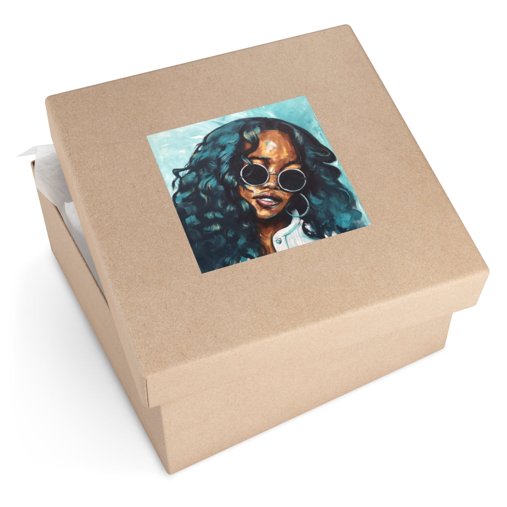 Naturally HER Square Vinyl Stickers