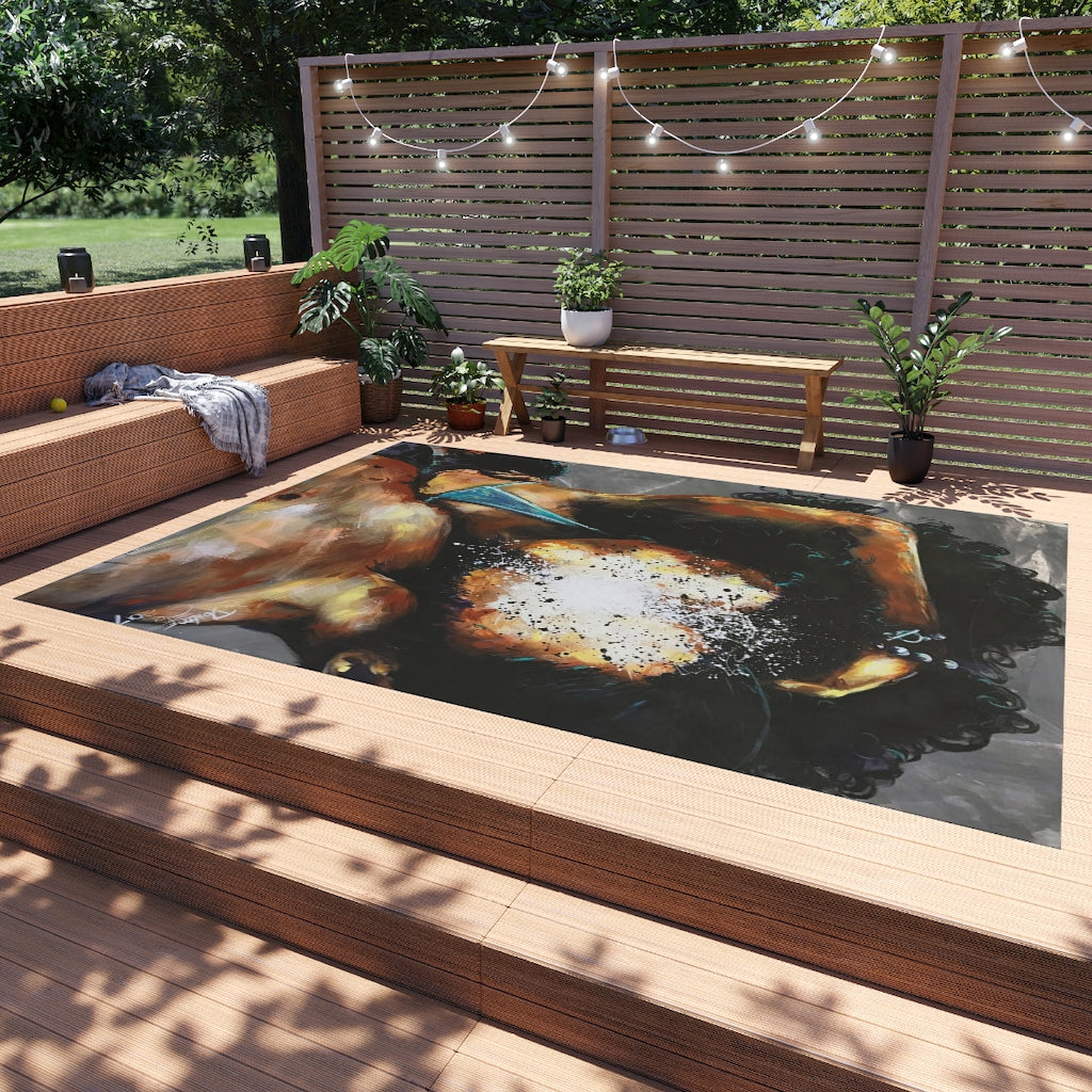 Naturally Black Love III Outdoor Rug