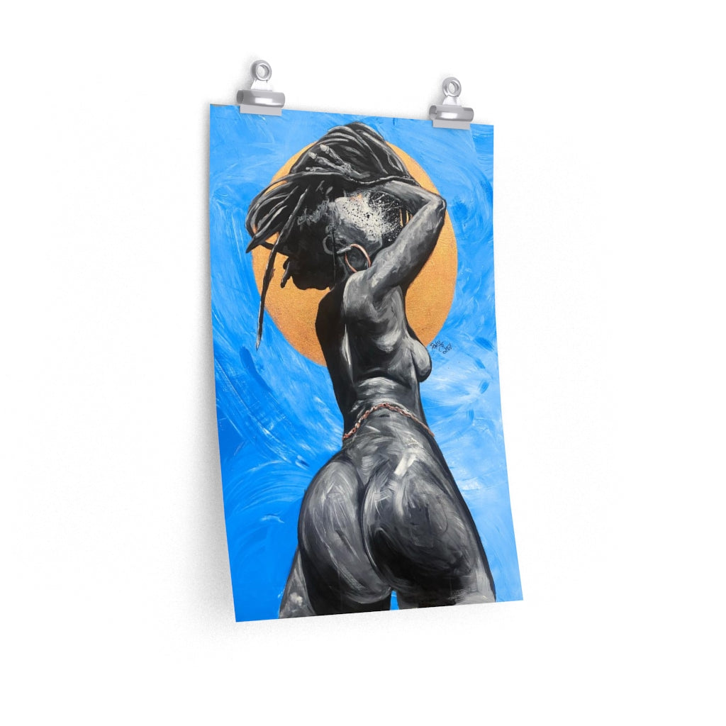 Naturally Nude V BLUE Premium Matte vertical posters
