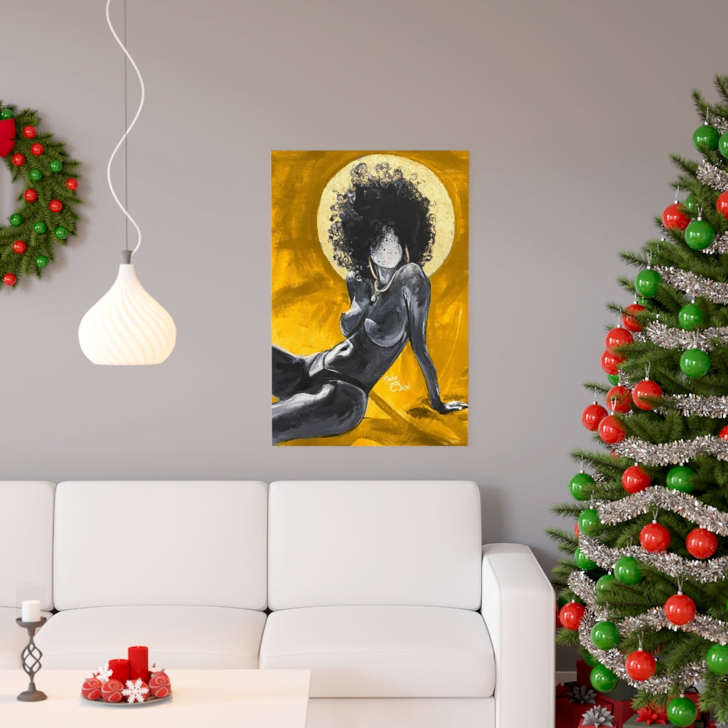 Naturally Nude V GOLD Premium Matte vertical posters