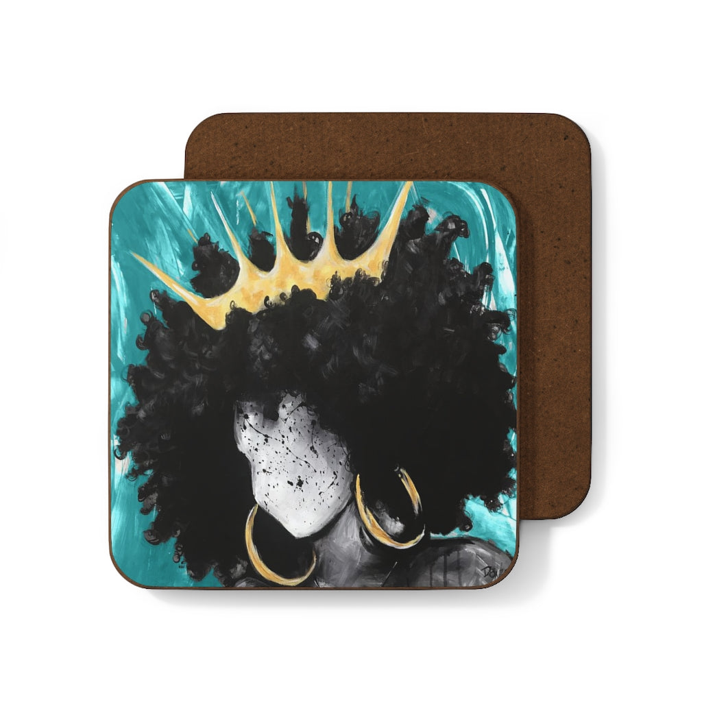 Naturally Queen III TEAL Hardboard Back Coaster