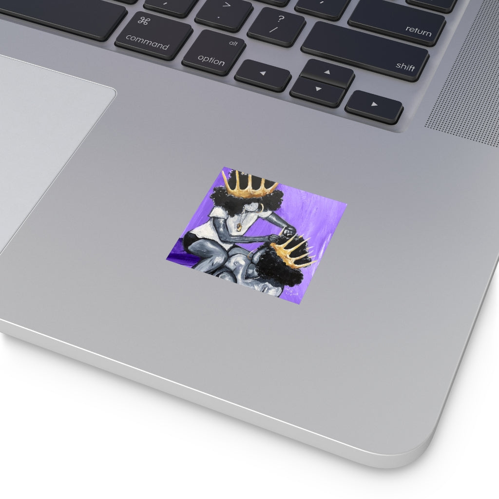 Naturally Queens PURPLE Square Vinyl Stickers