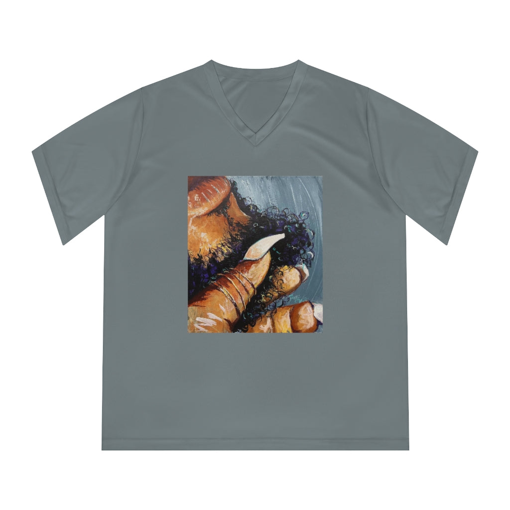 Naturally Black Love X Women's Performance V-Neck T-Shirt