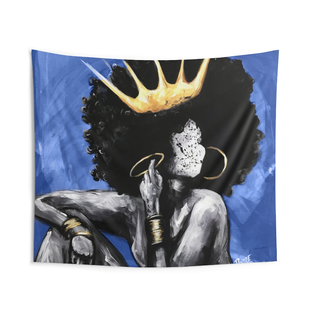 Naturally Queen VI BLUE Indoor Wall Tapestries