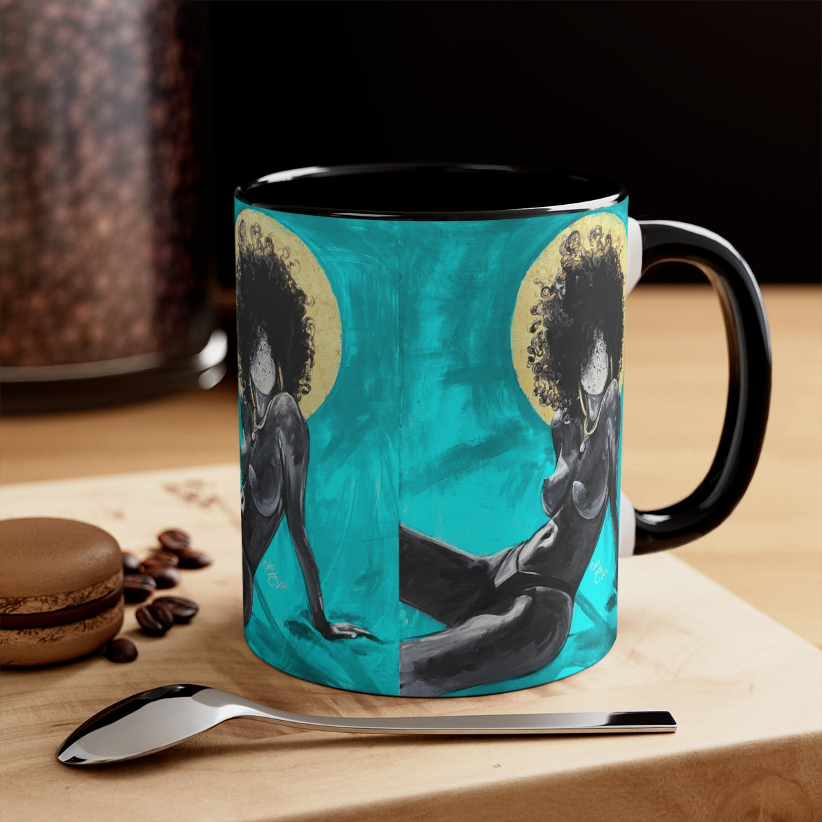 Naturally Nude III TEAL Accent Coffee Mug, 11oz