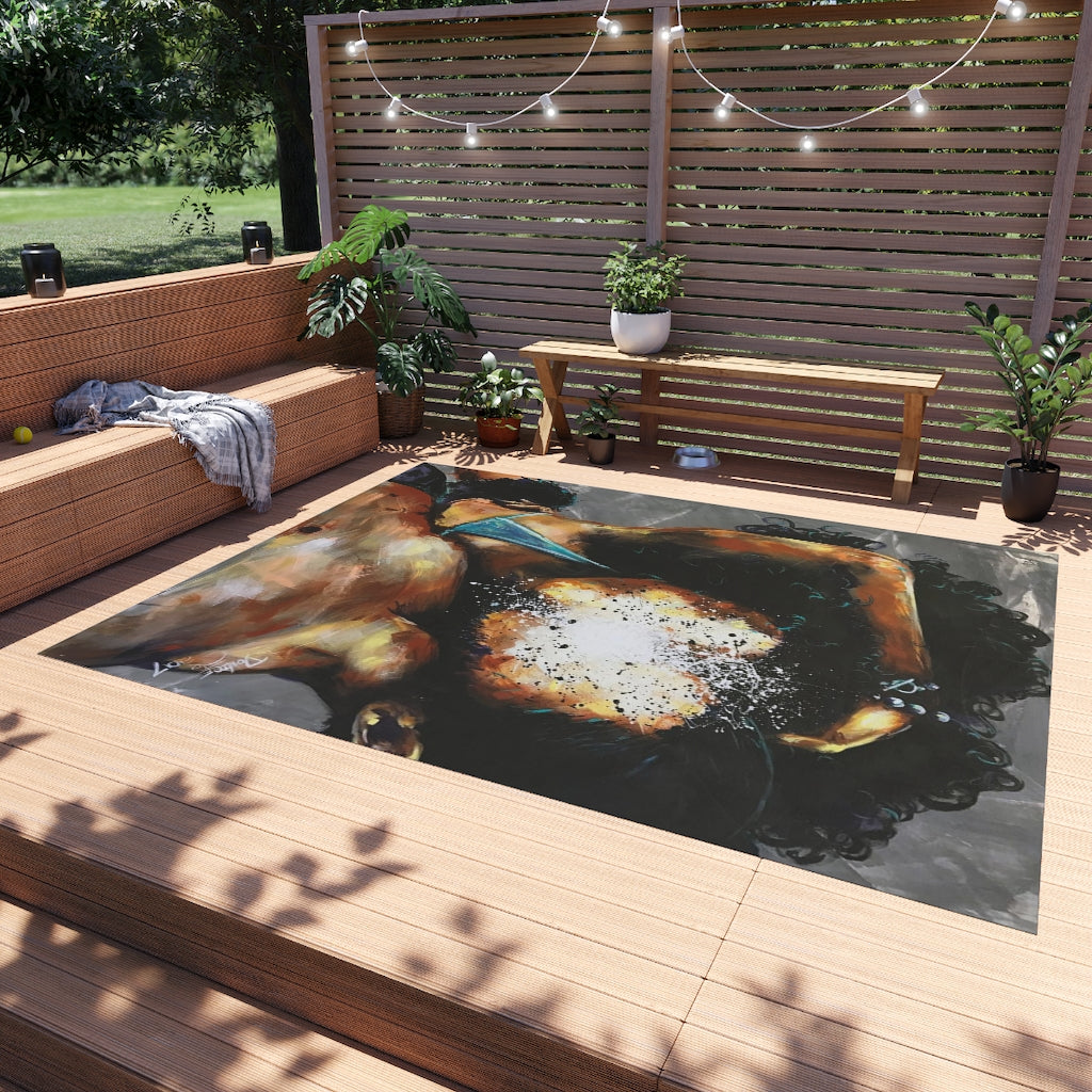 Naturally Black Love III Outdoor Rug