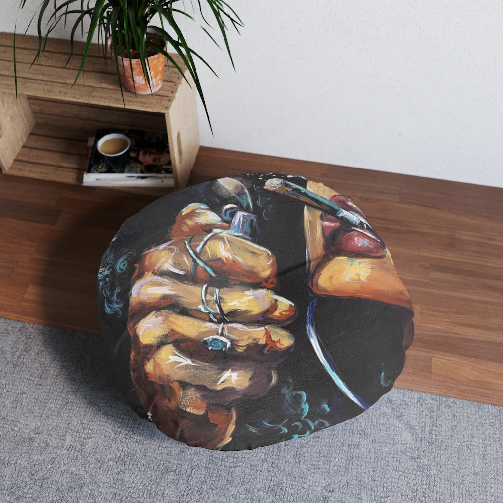 Naturally Dope III Tufted Floor Pillow, Round