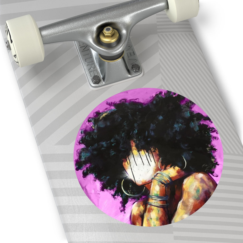 Naturally II PINK Round Vinyl Stickers