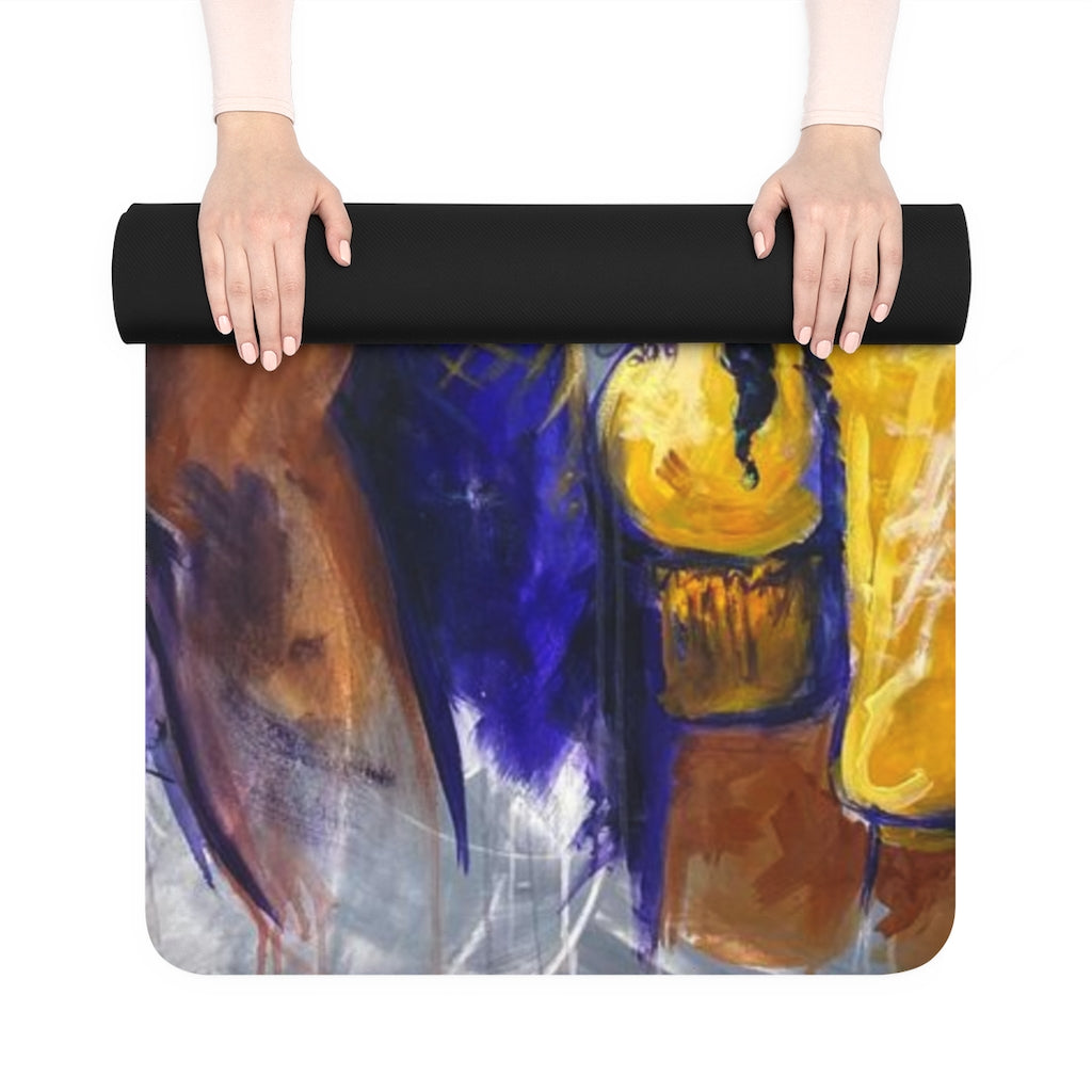 Naturally Black Love V Rubber Yoga Mat