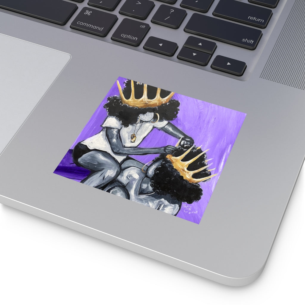 Naturally Queens PURPLE Square Vinyl Stickers