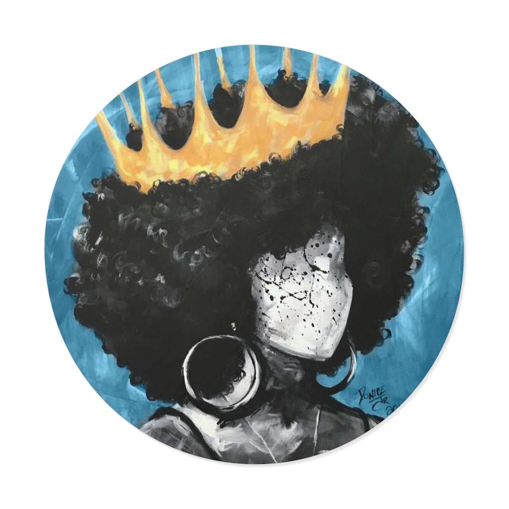 Naturally Queen II BLUE Round Vinyl Stickers