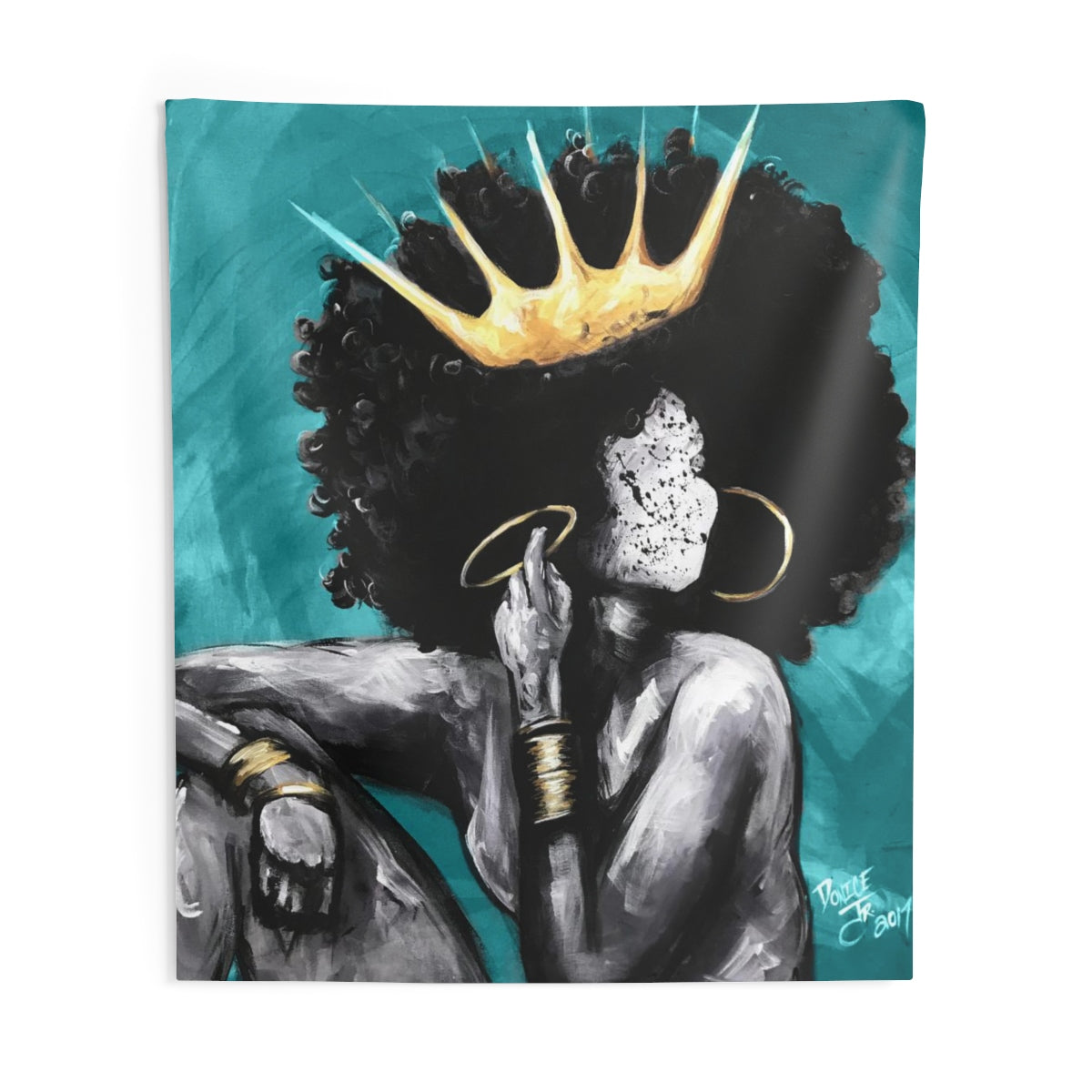 Naturally Queen VI TEAL Indoor Wall Tapestries
