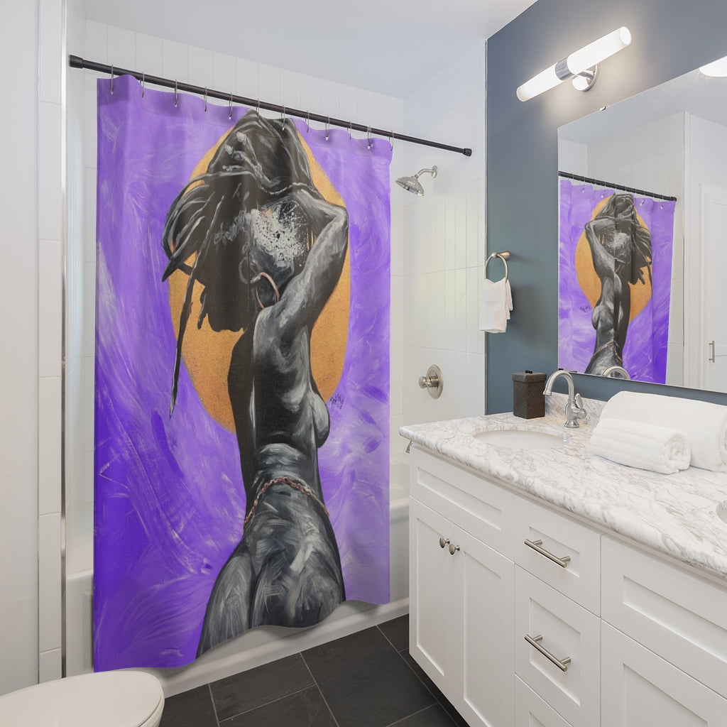 Naturally Nude V PURPLE Shower Curtains