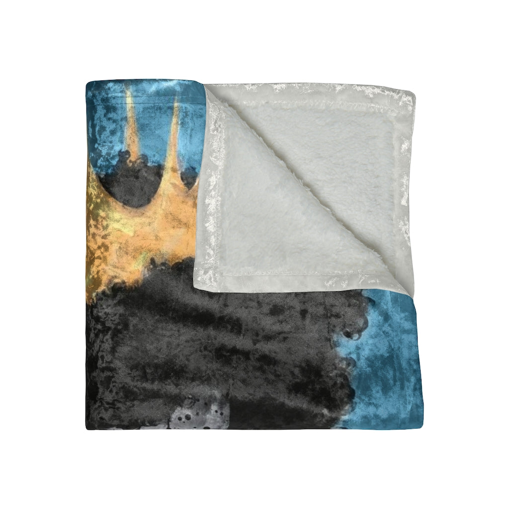 Naturally Queen II BLUE Crushed Velvet Blanket