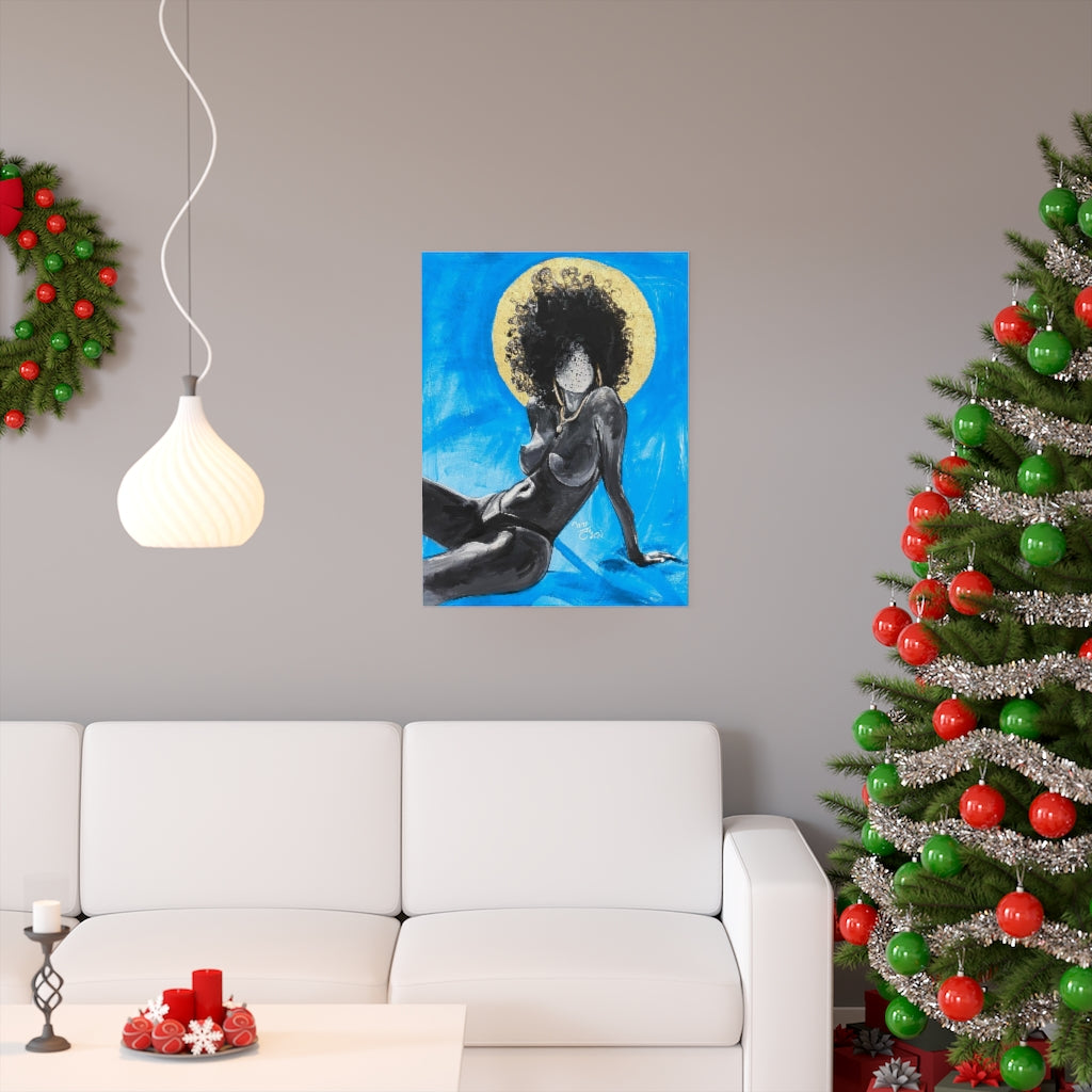 Naturally Nude III BLUE Premium Matte vertical posters