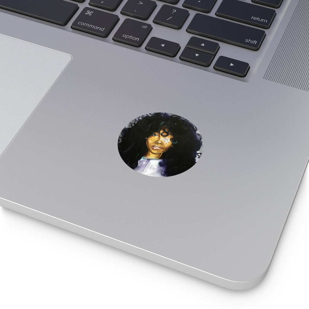 Naturally Sza Round Vinyl Stickers