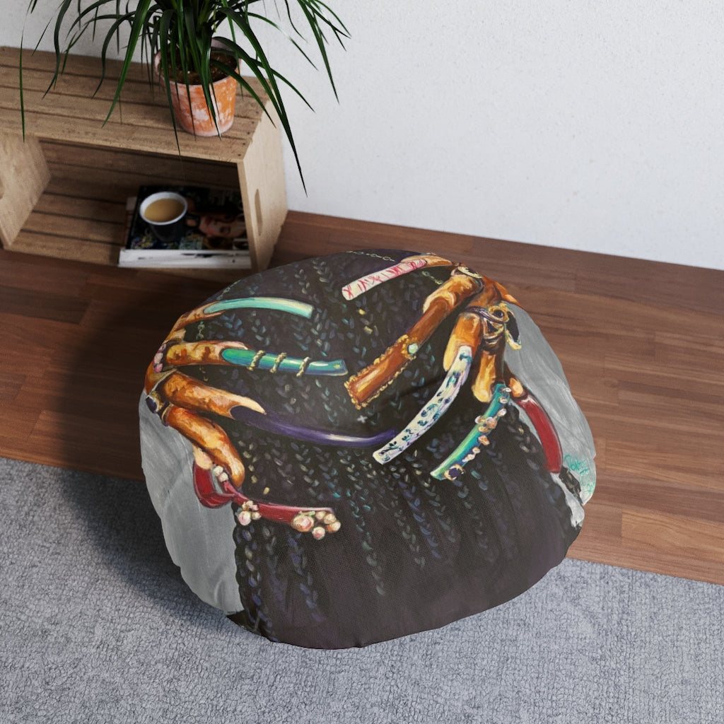 Naturally The Culture I Tufted Floor Pillow, Round