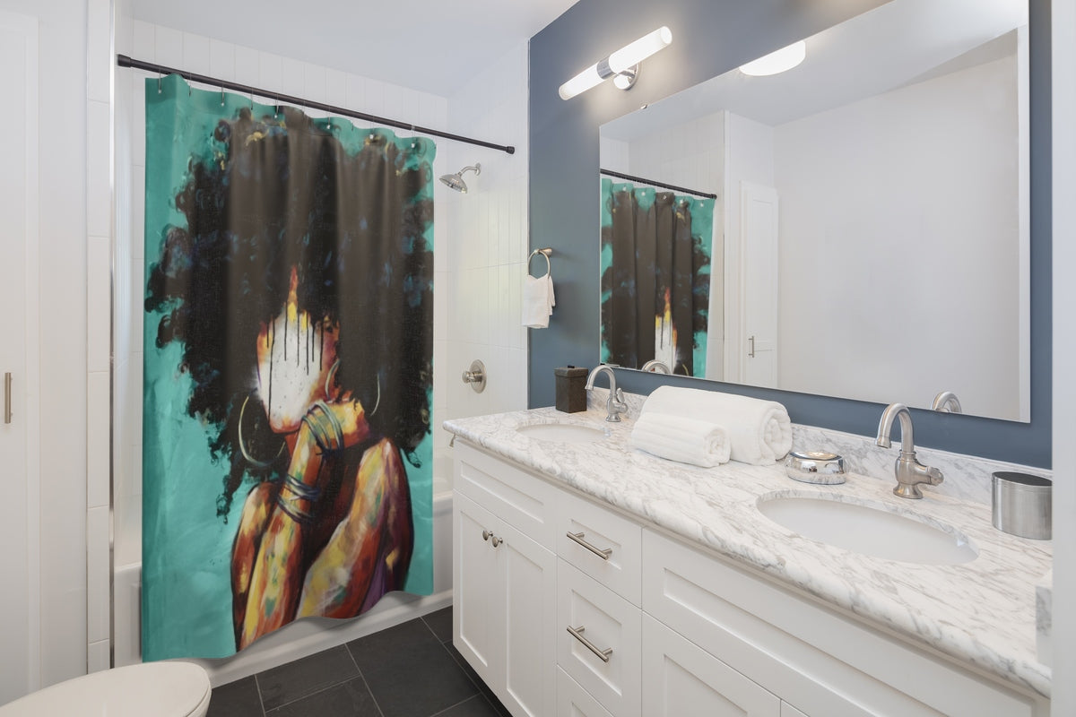 Naturally II TEAL Shower Curtains