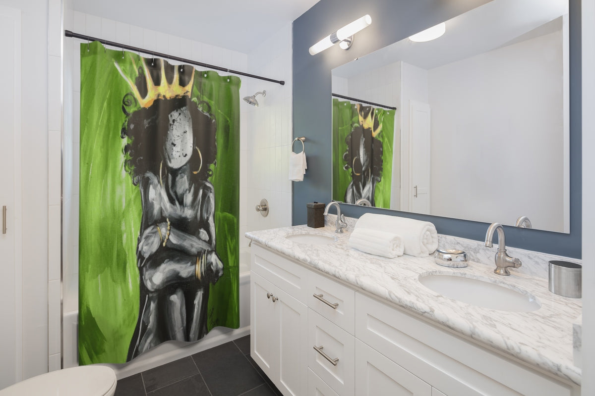 Naturally Queen IX GREEN Shower Curtains