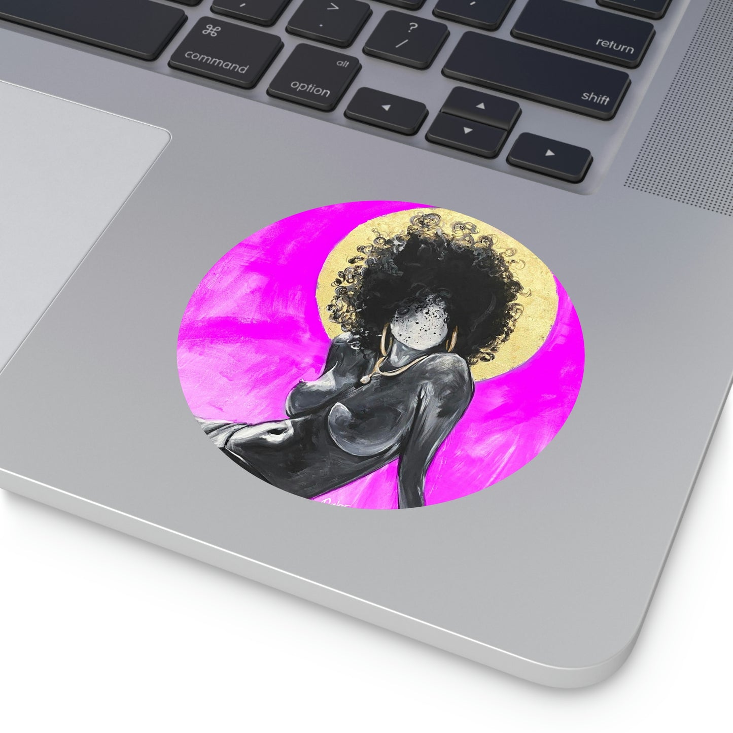 Naturally Nude III PINK Round Vinyl Stickers