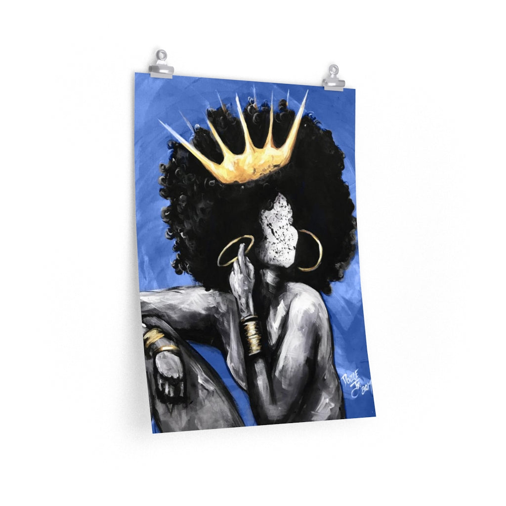 Naturally Queen VI BLUE Premium Matte vertical posters