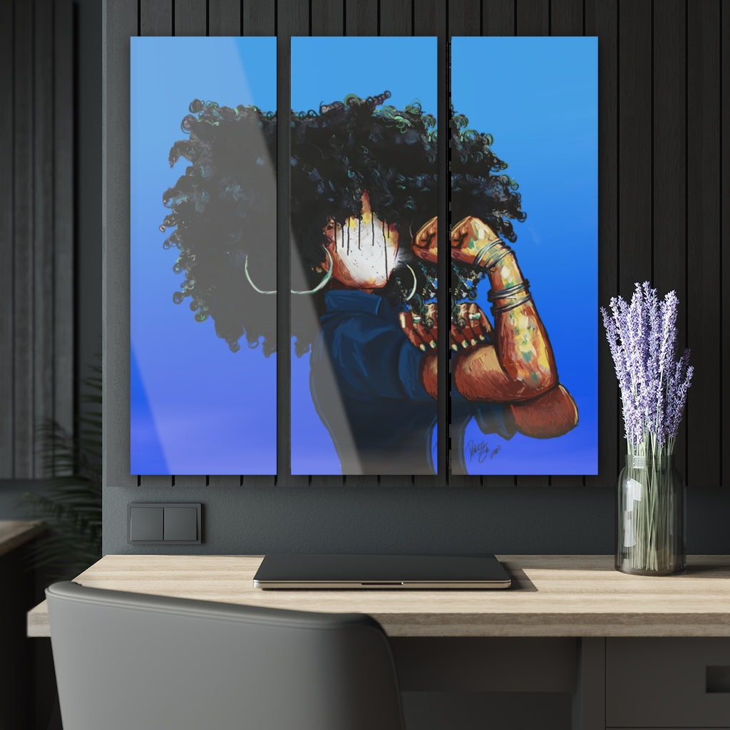 Naturally. the Riveter BLUE Acrylic Prints (Triptych)