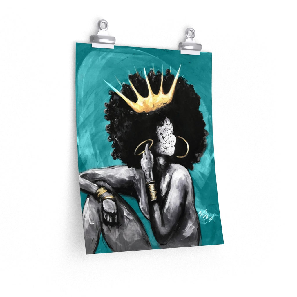 Naturally Queen VI TEAL Premium Matte vertical posters