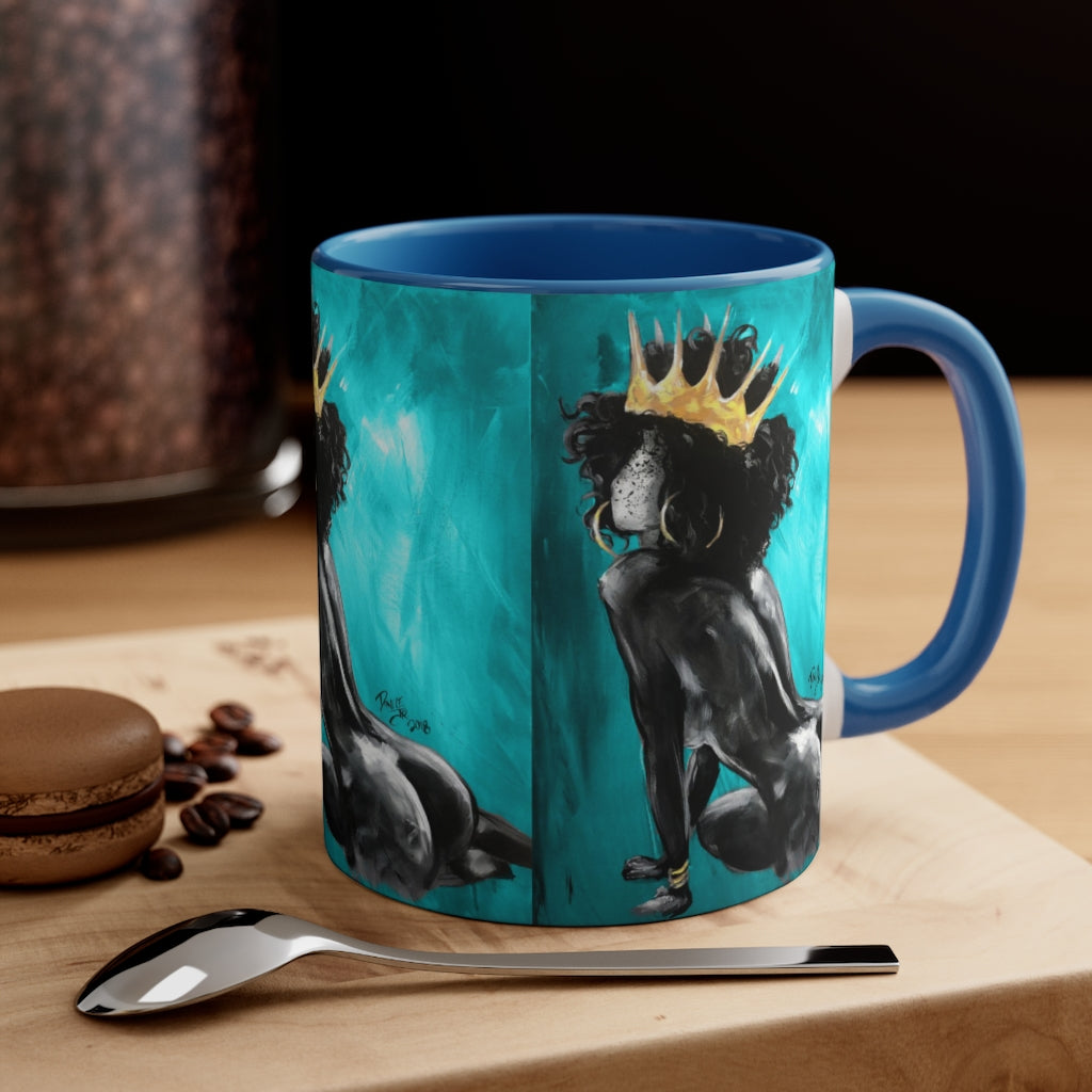 Naturally Queen VIII TEAL Accent Coffee Mug, 11oz