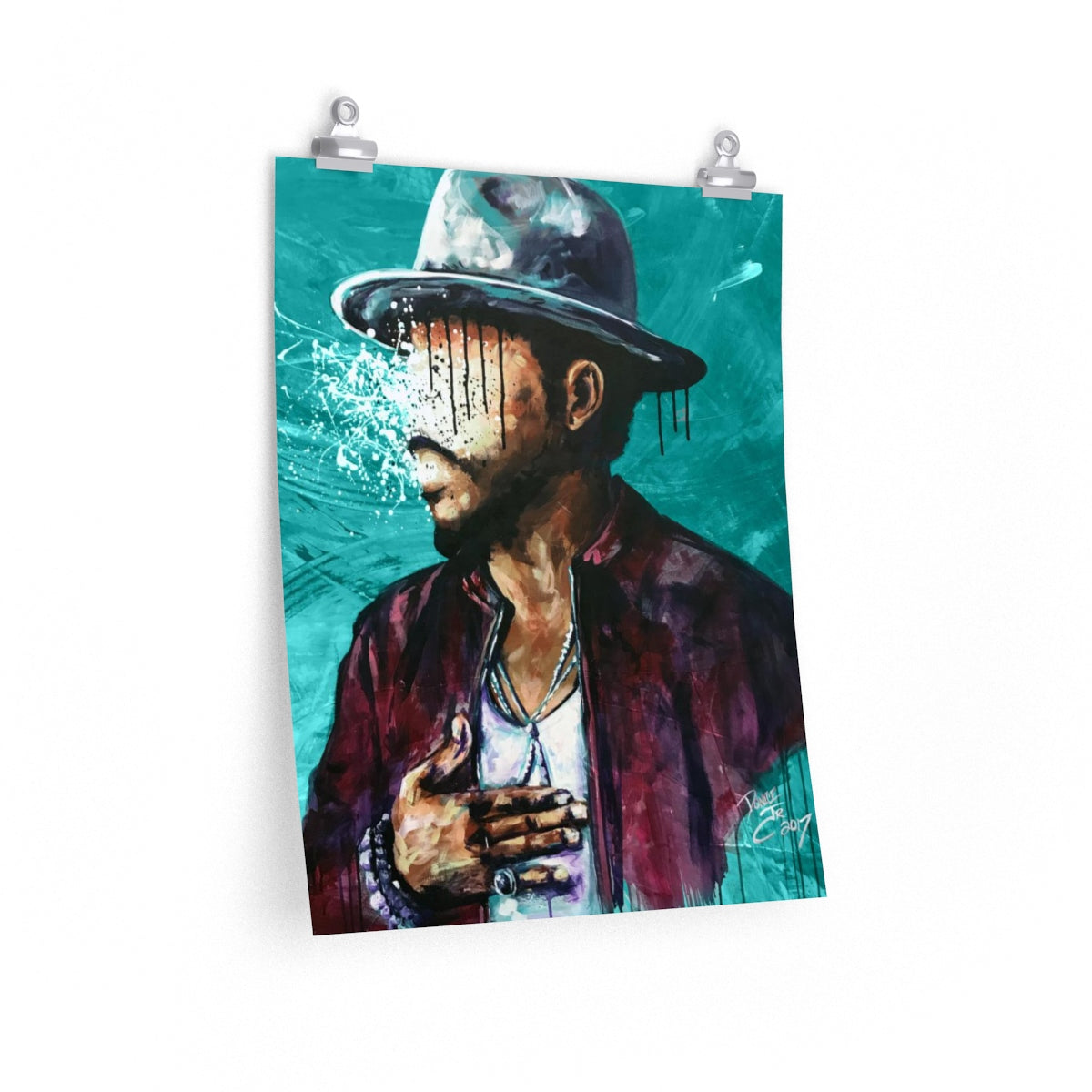 Naturally Charlene TEAL Premium Matte vertical posters