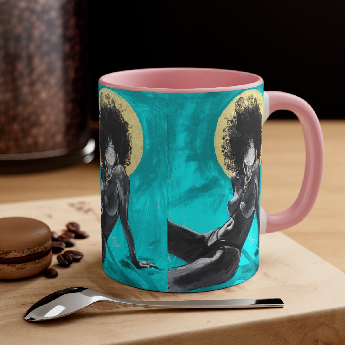 Naturally Nude III TEAL Accent Coffee Mug, 11oz
