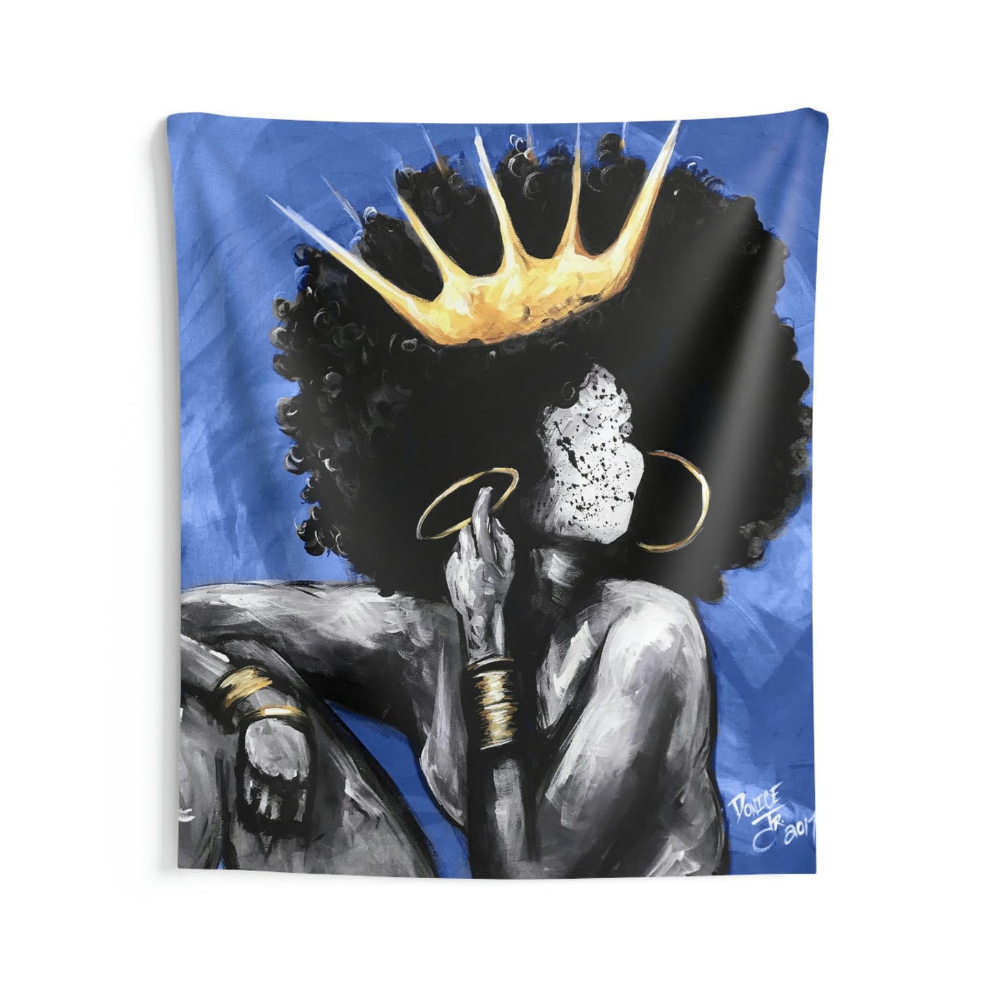 Naturally Queen VI BLUE Indoor Wall Tapestries
