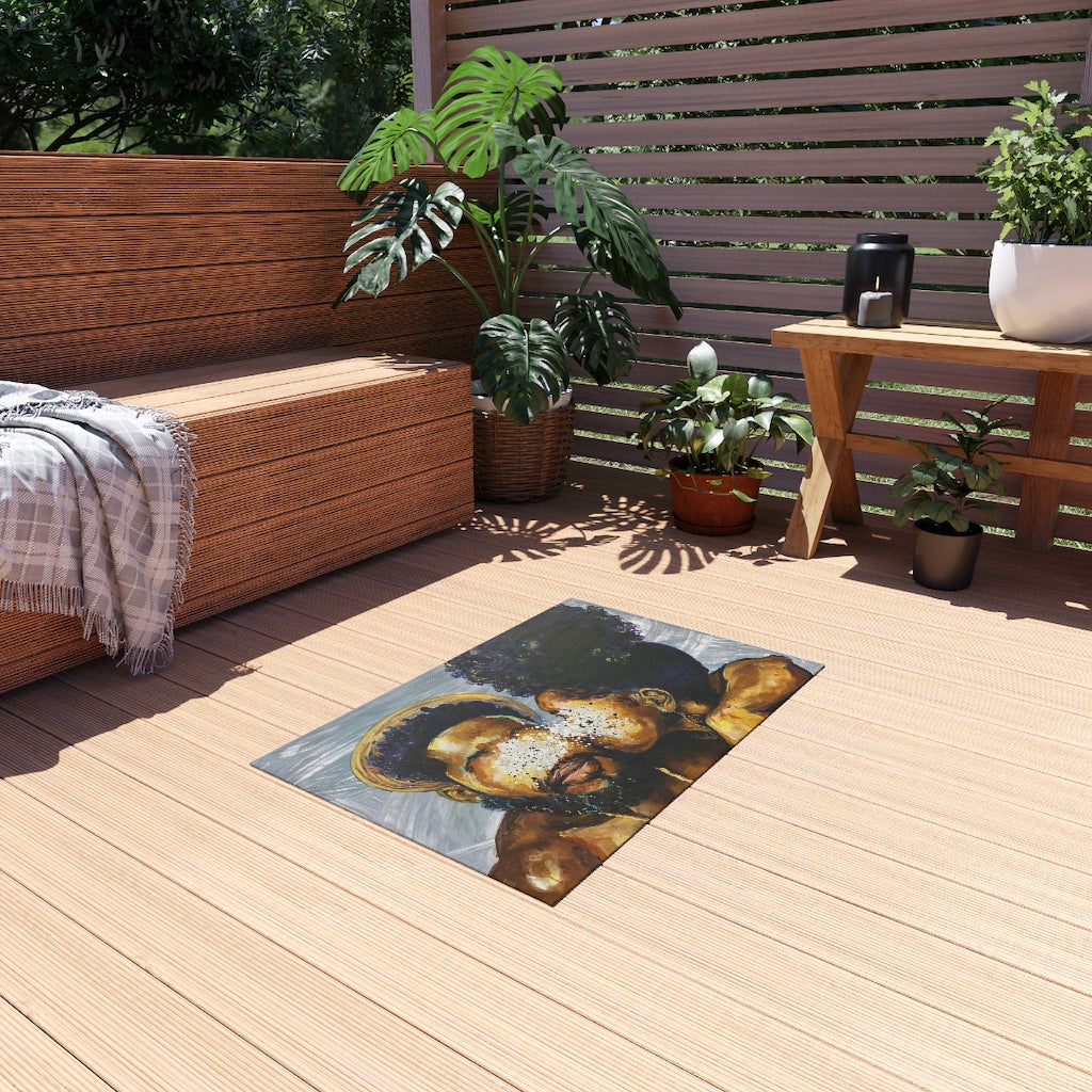 Naturally Black Love IV Outdoor Rug