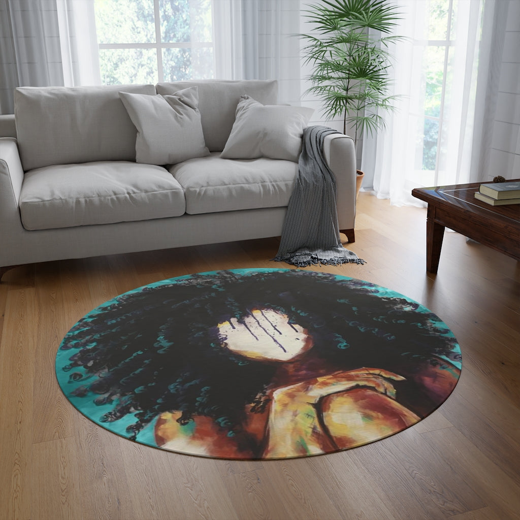 Naturally I TEAL Round Rug