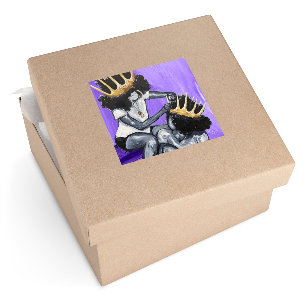 Naturally Queens PURPLE Square Vinyl Stickers